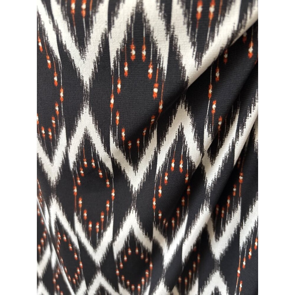 NWT Karen Kane Dress Size M Boho Chic Solar Ikat Faux Wrap Gold Sun Brown Black - Picture 13 of 16